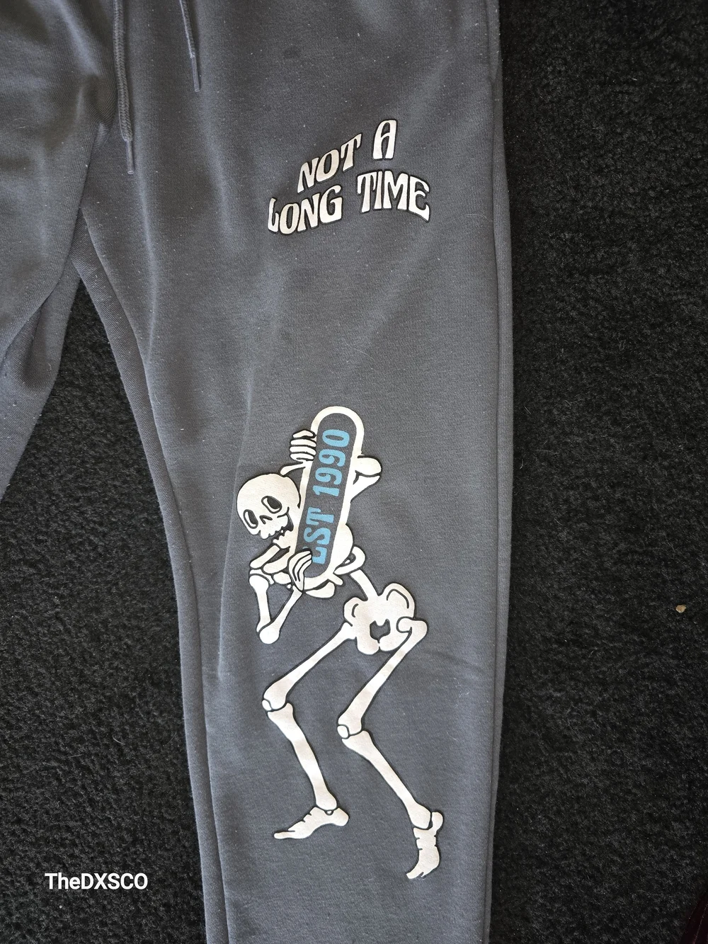 Eighty Eight Gray Joggers with Skull & Skeleton Graphics